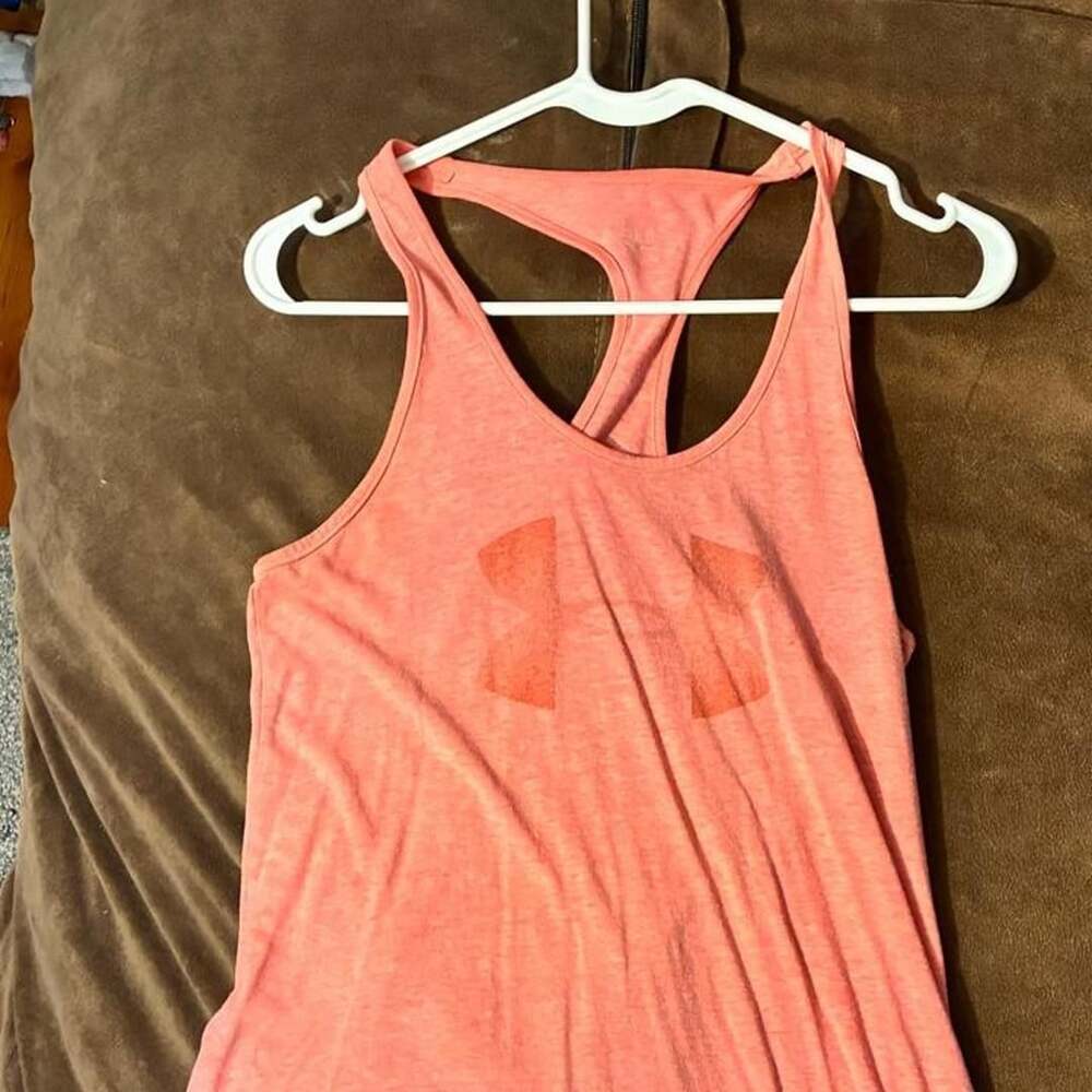 Under Armour Heathered Pink Racerback Tank Top Size M